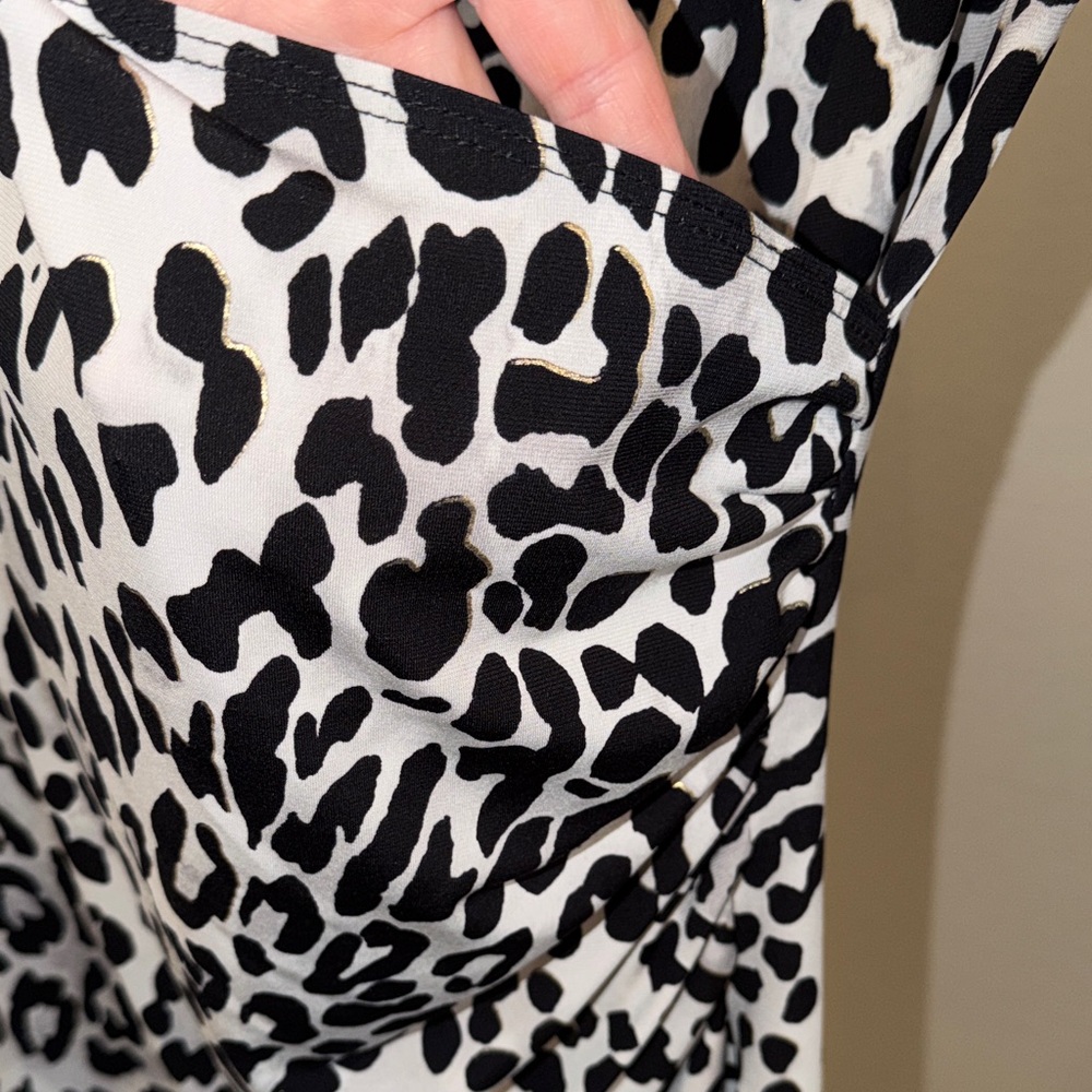 Cache Monochrome Leopard Print Blouse - image 4
